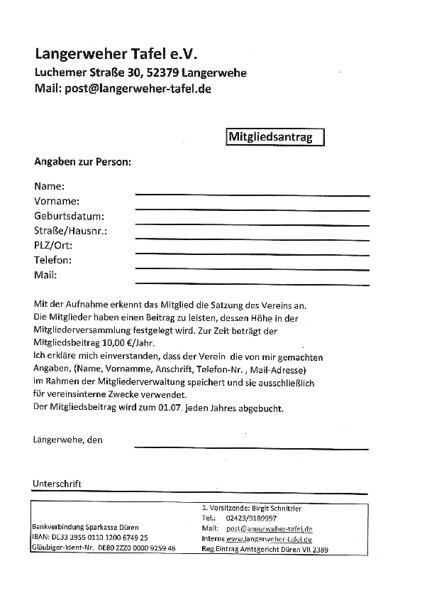 Aufnahmeantrag als PDF